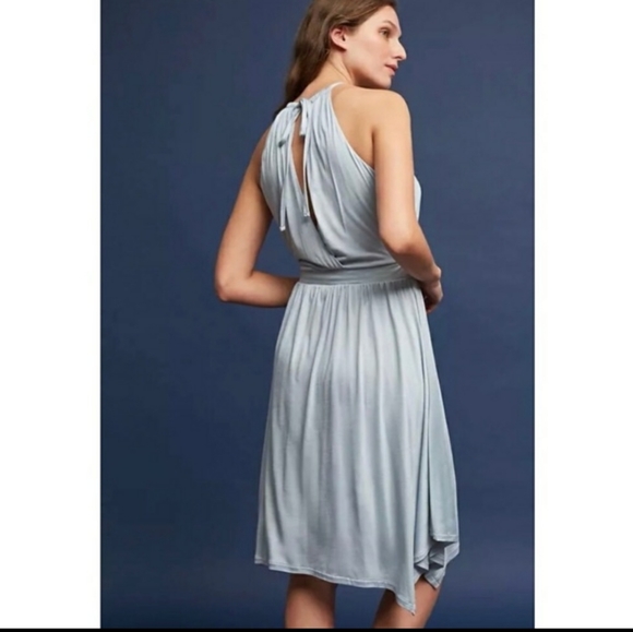 Anthropologie Halter dress handkerchief blue flowy - Picture 2 of 7